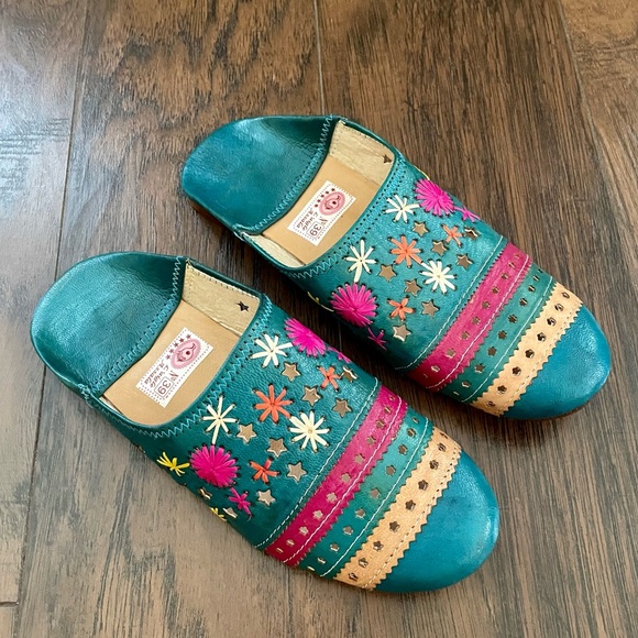 Moroccan Handmade Leather Mules Baboush - Picture 1 of 3